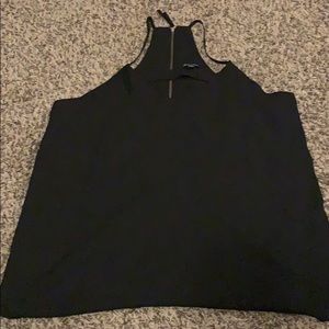 Black tank top with zippered back